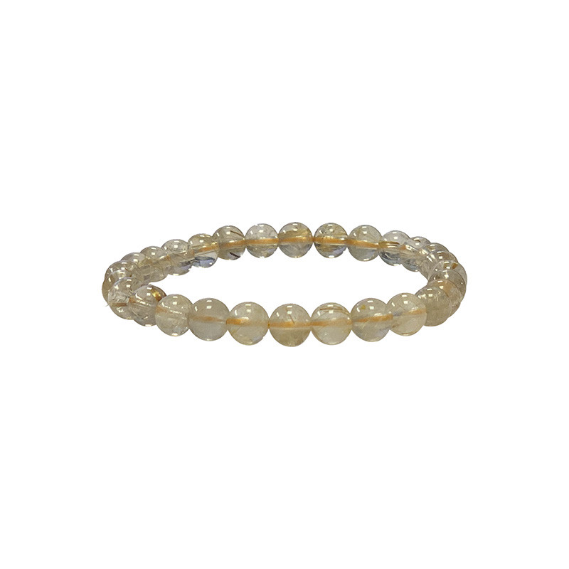 Bracelet Quartz rutile boules de 6 ou 8 mm
